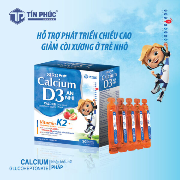 Calcium D3 An Nhi, bổ sung canxi, hỗ trợ xương chắc khỏe, giúp tăng chiều cao, dược phẩm tín phúc, tín phúc pharma