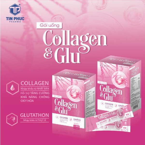 collagen & glu, làm đẹp da, chống oxy hóa, hạn chế lão hóa, dược phẩm Tín Phúc, Tín Phúc pharma