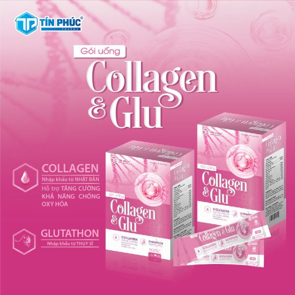collagen & glu, làm đẹp da, chống oxy hóa, hạn chế lão hóa, dược phẩm Tín Phúc, Tín Phúc pharma