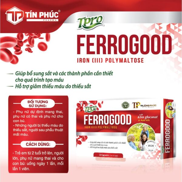 TPRO FERROGOOD, thiếu máu do thiếu sắc thiếu máu do thiếu sắc, bổ sung vitamin bổ sung vitamin
