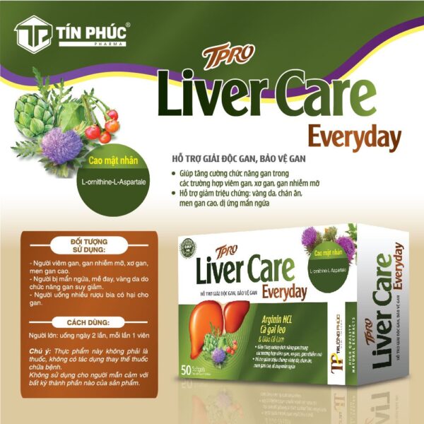 Liver care everyday, hỗ trợ giải độc gan, bảo vệ gan, tăng cường chức năng gan