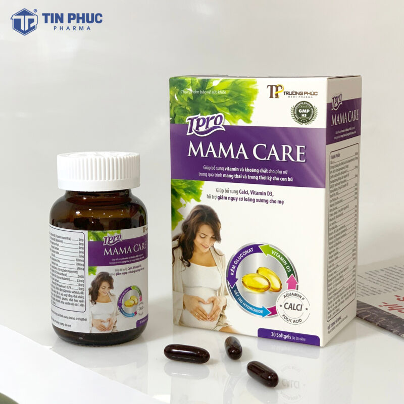 Mama care, bổ sung vitamin và khoáng chất cho phụ mang thai, bổ sung calci, vitamin D3, hỗ trợ giảm nguy cơ loãng xương cho trẻ